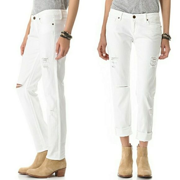 Paige JIMMY JIMMY SKINNY White Distressed Jeans - Picture 5 of 8
